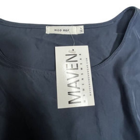 MOD REF Dress Milo Zipper Detail Sleeveless Navy Blue NWT Womens Size L - Picture 4 of 4